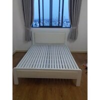 Giường sắt hộp trắng cao cấp ngang 1m4 x dài 2m bao lắp đặt