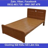 Giường sắt kiểu gỗ 1m2x2m