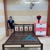 Giường sắt kiểu gỗ TÂN HÒA PHÁT nhiều kích thước 1mx2m đến 1m8x2m