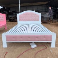 Giường sắt màu hồng 1m2 1m 1m6 1m4 1m8 2m sơn tĩnh điện cao cấp free ship HCM - Giường sắt