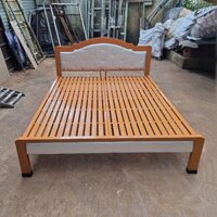 Giường sắt mỹ nghệ kiểu nhật giả gỗ 1m 1m2 1m4 1m6 1m8 giá rẻ - Giường sắt nghệ thuật