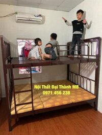 Giường sắt tầng hộp cao cấp tầng trân 1m6x2m tầng dưới 1m6x2m Đại Thành