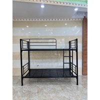 Giường sắt tầng tròn đen rộng 1m2, dài 2m Đại Thành