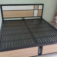 Giường sắt với gỗ 1,4m – 1,6m – GT39