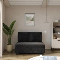 Giường sofa 2 chỗ ngồi bằng vải nhung than chì có hệ thống kéo ra và 2 đệm-BS0006