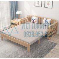 Giường Sofa, Giường Sofa Gấp Gọn Thành Ghế Sofa, Sofa Giường Kéo, Giường Sofa Gỗ Hai Trong Một, Giường Gỗ Gấp Gọn