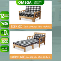 Giường Sofa Gỗ Gấp Gọn Thành Ghế Sofa Đa Năng Thông Minh Hiện Đại, Giường Ngủ Thông Minh Omega M156