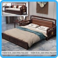 Giường sofa thông minh gấp gọn thành ghế khung sắt sơn tĩnh điện tay và thành giường bằng gỗ.Kích thước 1m68x1m95