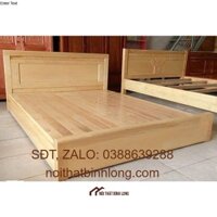giường sồi dát phản màu tự nhiên 1m8 x 2m