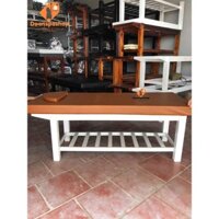 Giường Spa Chân Gỗ Chắc Chắn Đệm 70x180cm Nối Mi, Phun Xăm, Massage Body, Bấm Huyệt Giường Đệm Vàng Bò, Gỗ Trắng