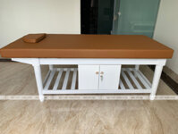 Giường spa có tủ chân tròn gỗ sồi GSP36