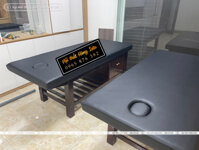 Giường spa có tủ giá rẻ gỗ thông đẹp màu đen nâu GSP61