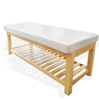 Giường spa gỗ thông một mảnh sơn PU vân tự nhiên BM-06GT