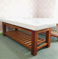 Giường spa gỗ tràm lắp ráp màu cánh dán nhám BM-2