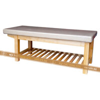 Giường spa màu trắng be màu vàng gỗ tự nhiên GS24