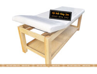 Giường spa ván gỗ dưới màu vàng vân gỗ GSP56