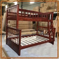Giường Tầng 1m6 Gỗ Tự Nhiên - Thiết Kế Chắc Chắn & Tiết Kiệm Diện Tích - Có Thể Tách Thành 2 Giường Riêng Biệt - Nâu