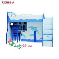 Giường tầng Cá heo 3 trong 1 F.CH91-A
