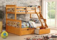 Giường Tầng Gỗ Giá Rẻ 1T – Vàng | Giường 2 Tầng  Trẻ Em