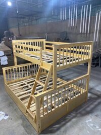 Giường Tầng Gỗ Thông Cho Bé Giá Rẻ Trên 1m2 Dưới 1m6