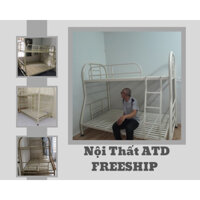 Giường tầng người lớn cao cấp - giường 2 Tầng sắt ống tròn giá rẻ 1m4/1m6