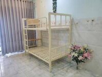 GIƯỜNG TẦNG SẮT 1M2X2M MÀU KEM CAO CẤP