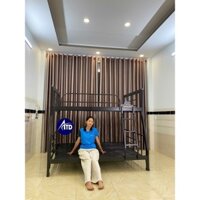 Giường tầng sắt hộp cao cấp trên 1m6 dưới 1m8 dài 2m - giường ngủ 2 tầng cho người lớn và bé tháo lắp dễ dàng