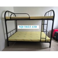 Giường tầng sắt tròn - giường sắt giá rẻ - Ngang 2 tầng 1m -1m2- 1m4 -1m6 x 2m HCM.