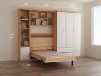 Giường thông minh đơn 1m2 tủ và bàn học 012-BT