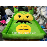 Giường thú bông, nệm hình thú siêu dễ thương hàng thủ công cao cấp mẫu Kuromi xanh vàng size nệm 1.1x1.6m dày 5p