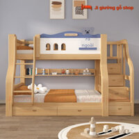 Giường Trẻ Em Giường Gỗ Nguyên Khối Giường Trẻ Em Giường Cao Và Thấp Kết Hợp Giường Hai Tầng Đa Chức Năng Giường Gỗ D00