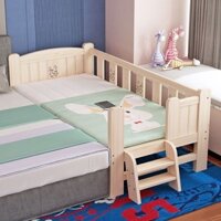 Giường Trẻ Em, Giường Trẻ Em, Giường Gỗ Nguyên Khối, Giường Trẻ Em, Khâu Mở Rộng, Bé Trai Và Bé Gái Có Lan Can, Ga Trải