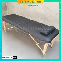 Giường vali chân gỗ gấp gọn, giường xăm di động, spa, nối mi NHẬP KHẨU HMBB-8101-70