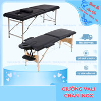 Giường Vali Chân inox,Giường Vali Gấp Gọn- Giường Vali Chân Gỗ Dùng SPA, Phun Xăm,Dưỡng Sinh