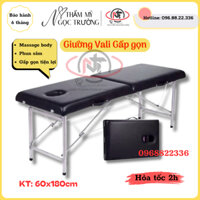 Giường Vali Gấp Gọn Chân Inox Spa, Giường Gấp Spa Chăm Sóc Da Nối Mi Massage Hàng Nhập Khẩu