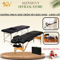 Giường Vali Phun Xăm Thẩm Mĩ Spa Gấp Gọn | Chăm Sóc Da Nối Mi Massge | Chân Inox Chân Gỗ