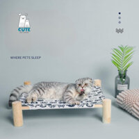 Giường Võng Gỗ Dành Cho Chó Mèo, Thú Cưng Nằm Ngủ  Dễ Dàng Tháo Lắp Dễ