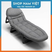 Giường Xếp 3 Chân Cho Văn Phòng, Du Lịch, 6 Mức Điều Chỉnh, Kèm Nệm - Chính Hãng NAVIVU - Xám nhạt