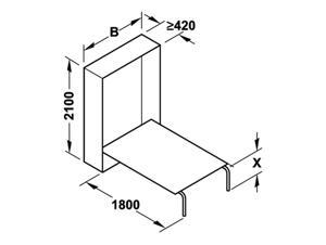 Giường xếp đứng Hafele 271.91.114
