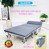 Giường xếp gấp gọn đa năng di động SUMIKA 386, 386A có nệm Rộng 70cm, 90cm, khung thép, có bánh xe di chuyển