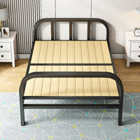 Giường Xếp Gọn Khung Thép Dát Gỗ 70x198cm, Giường Gấp Văn Phòng Thông Minh