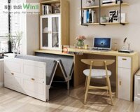 Giường Xếp Thông Minh Kết Hợp Kệ Sách Và Bàn Học