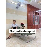 Giường xếp vải dù dây đan lớn khung sắt TÂN HÒA PHÁT 01