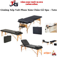 Giường Xếp Vali Phun Xăm Chân Gỗ Spa | Nối Mi Phun Xăm Tatoo, Giường Massage Gấp Gọn