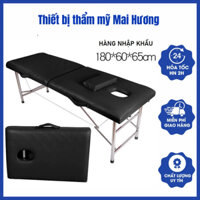 Giường Xếp Vali Phun Xăm Chân Inox - Giường gập spa loại 1