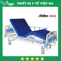 Giường Y Tế Akiko A82 - Giường bệnh nhân 2 tay quay có bàn ăn, bô vệ sinh, cọc truyền dịch