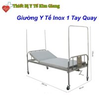 Giường Y Tế, Giường Bệnh Nhân Inox 1 Tay Quay Nâng Hạ Được