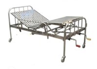 Giường y tế inox 2 tay quay RỘNG 1M2 Việt Nam có bô vệ sinh