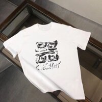Givenchy2563 Áo Thun Chữ Graffiti In Họa Tiết Rời Tay Ngắn Nam Áo Thun Cặp Đôi Cổ Tròn