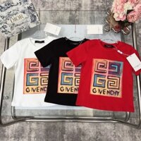 Givenchy2563 Trẻ Em Tay Ngắn Dạo Phố In Hình Áo Thun Đáy Top Áo Trẻ Em Thời Trang Cao Cấp Thời Trang